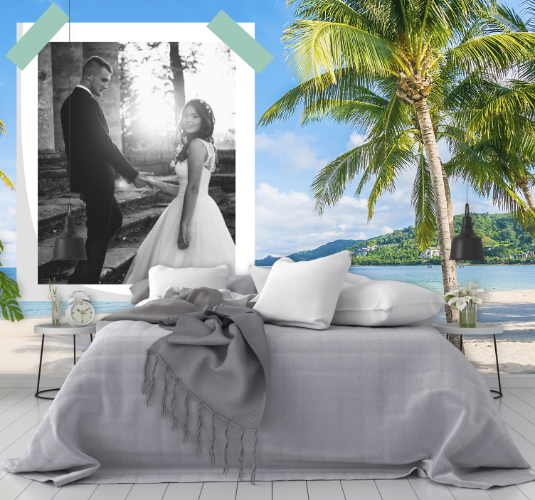 Romantic wall mural couple beach moment - TenStickers