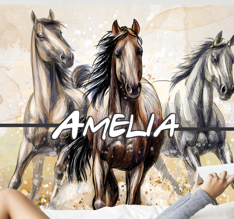 Running Horses Trio animals wall mural - TenStickers