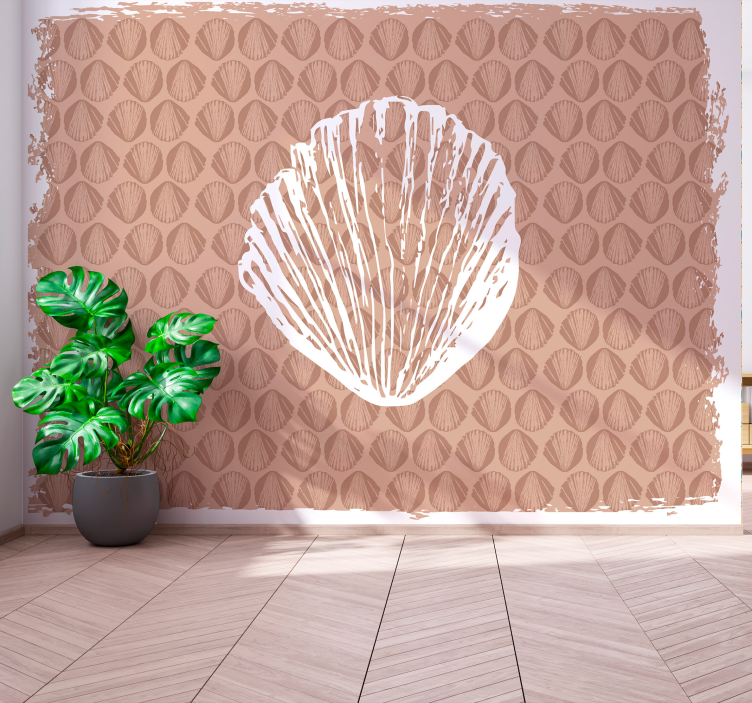 Seashell Pattern flower wall mural - TenStickers