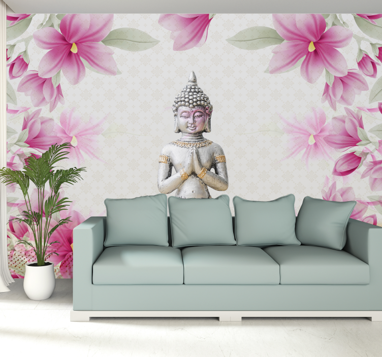 Serene Buddha Bloom zen wall mural - TenStickers
