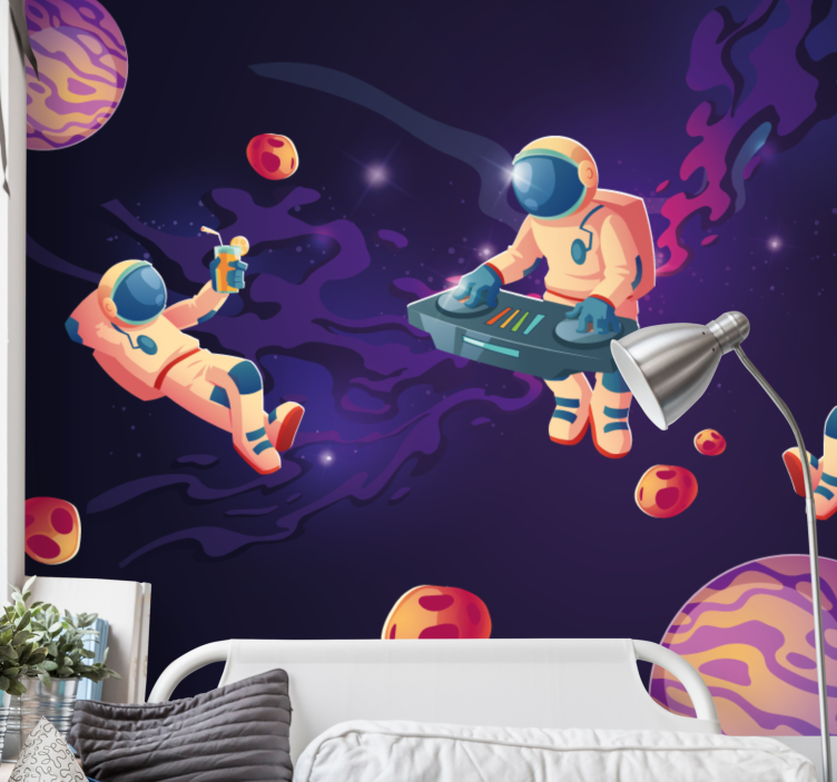 Space wall mural astronauts in space - TenStickers