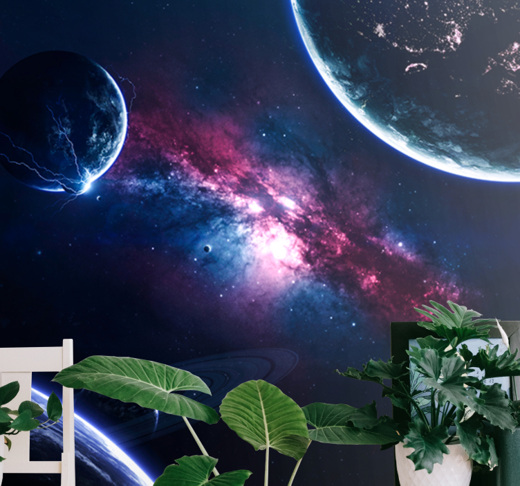 Space wall mural cosmic galaxy scene - TenStickers