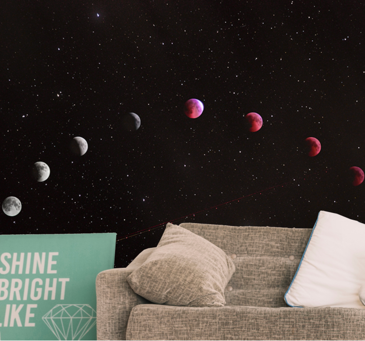 Space wall mural phases of moon - TenStickers