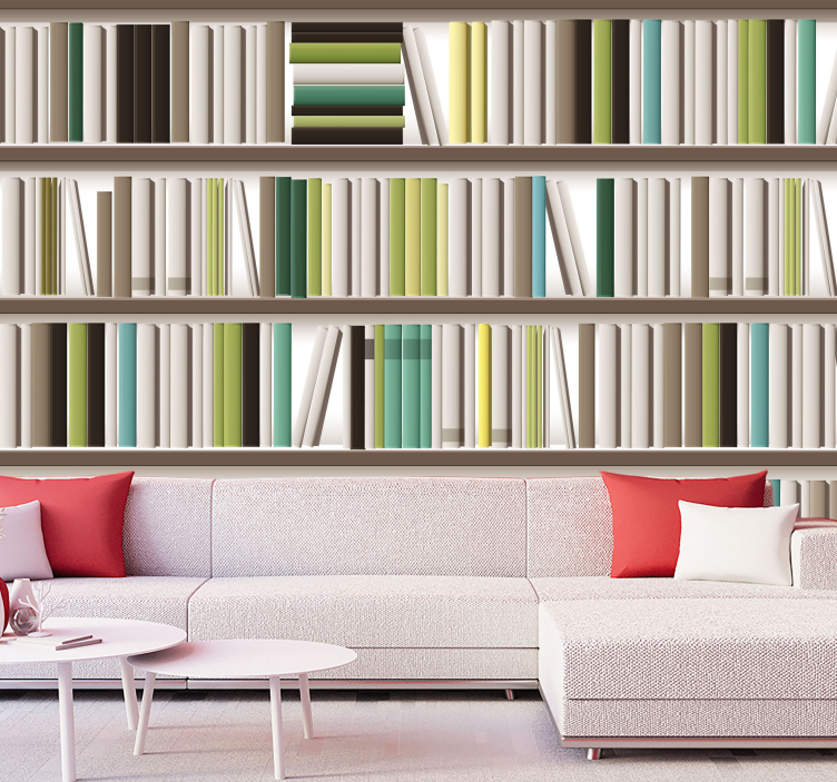 Stylish Book Arrangement texture wall mural - TenStickers