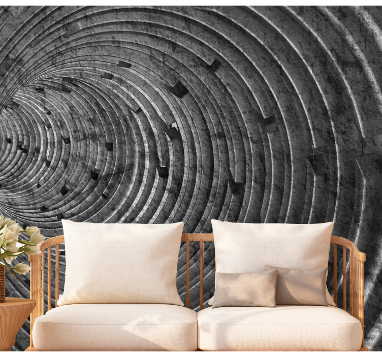 Texture wall mural circular stone patterns - TenStickers