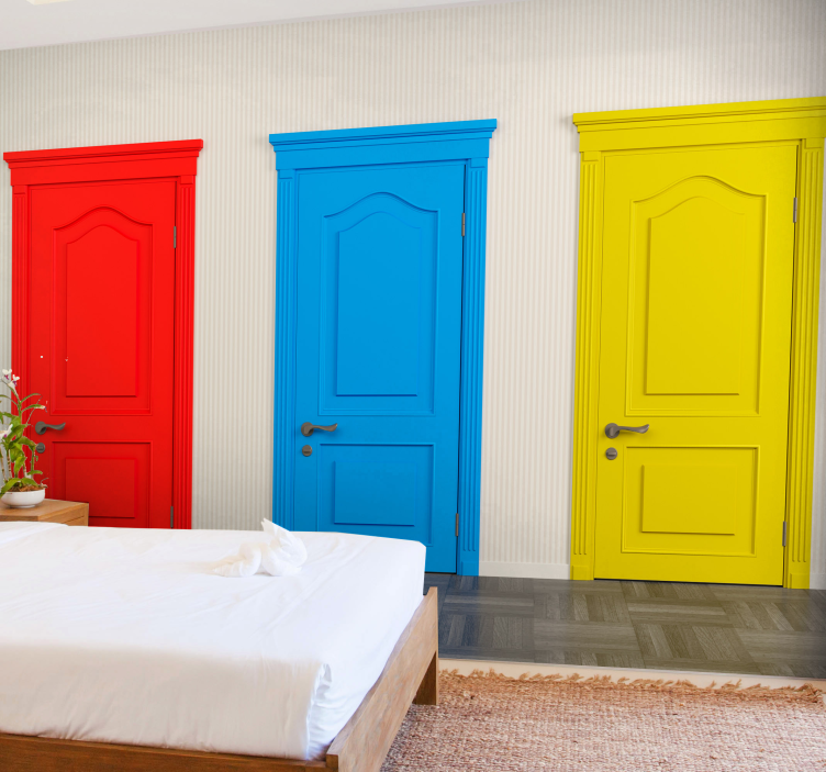 Texture wall mural colorful door designs - TenStickers