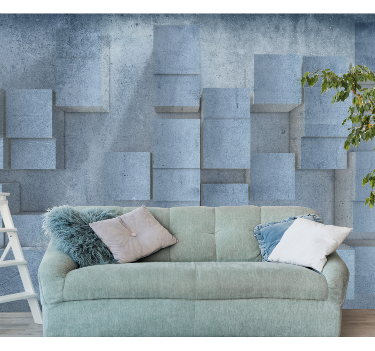 Texture wall mural geometric block design - TenStickers