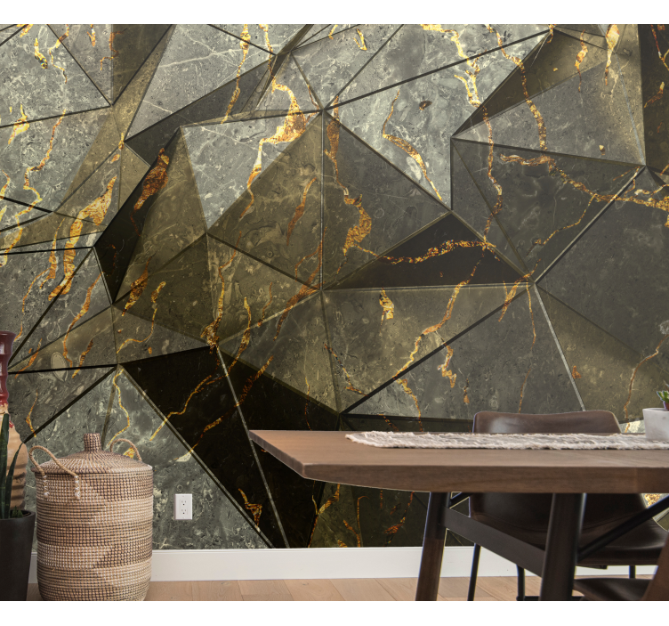 Texture wall mural geometric stone emblem - TenStickers