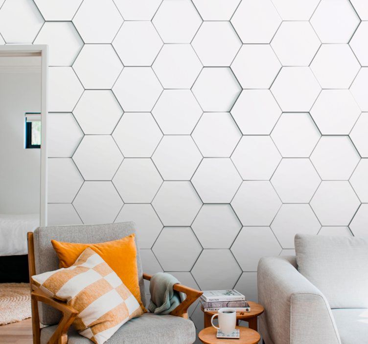 Texture wall mural hexagonal design - TenStickers