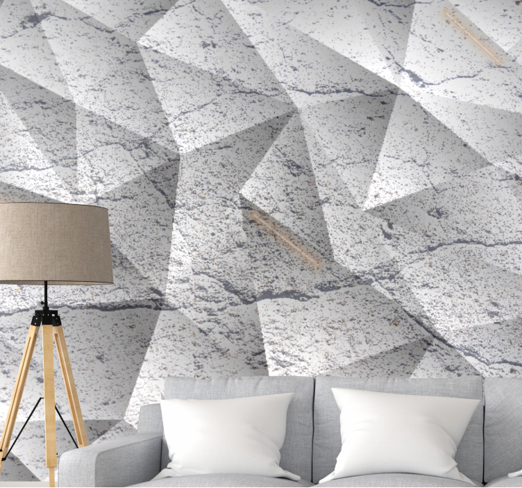 Texture wall mural in geometric stone design - TenStickers