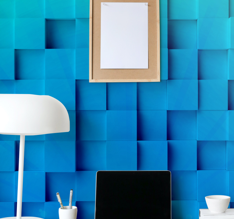 Texture wall mural layered blue patterns - TenStickers