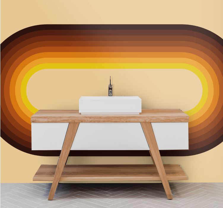 Texture wall mural retro circular design - TenStickers