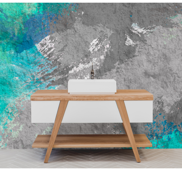 Textured Aqua Patterns abstract wall mural - TenStickers