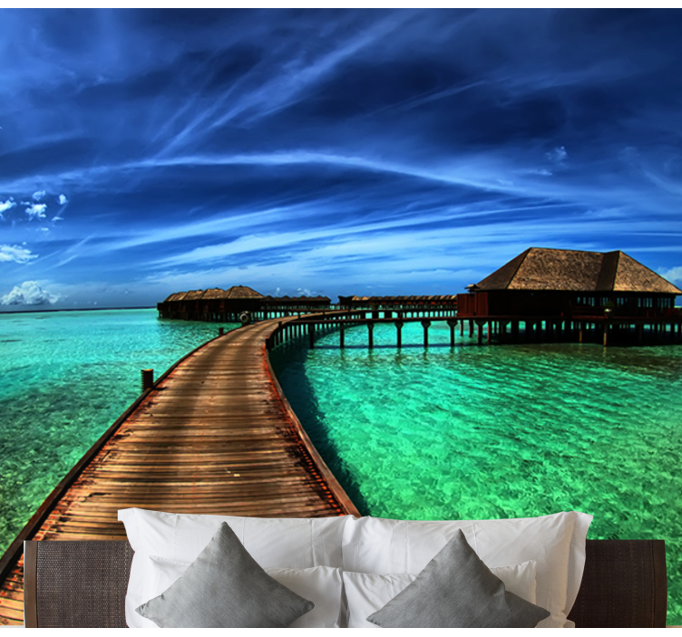 Tropical Ocean Scene wall mural nature - TenStickers