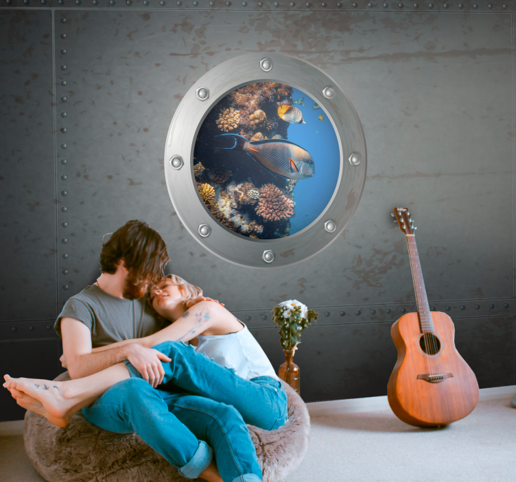 Under the sea wall mural aquatic life scene - TenStickers