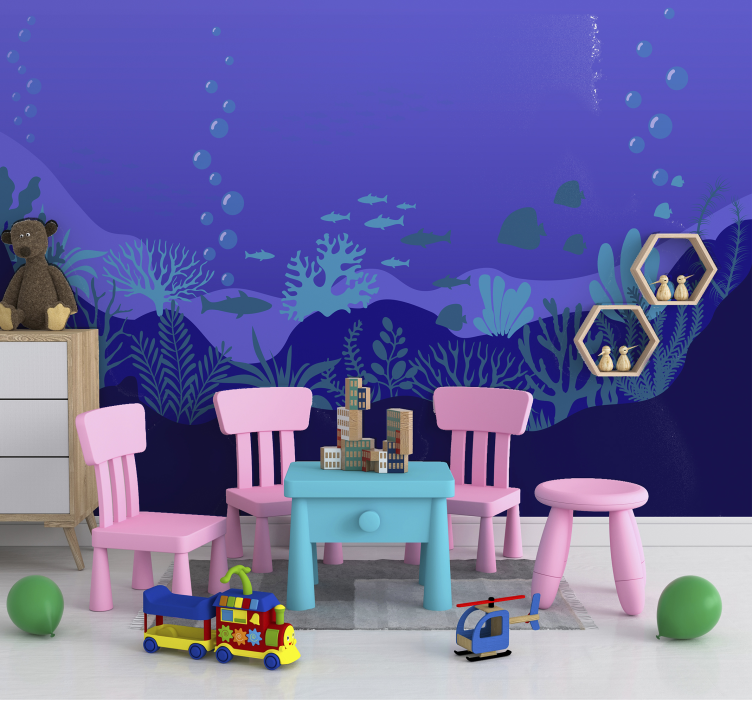 Underwater Life childrens wall mural - TenStickers