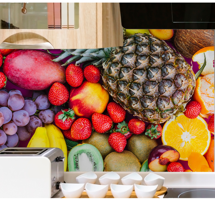 Vibrant fruit medley flower wall mural - TenStickers