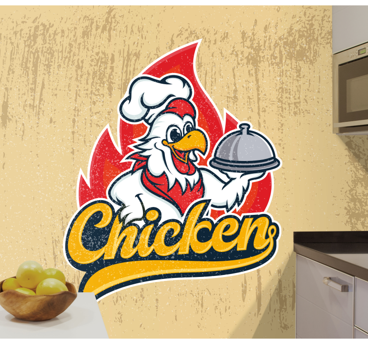 Vintage chicken chef  wall mural - TenStickers