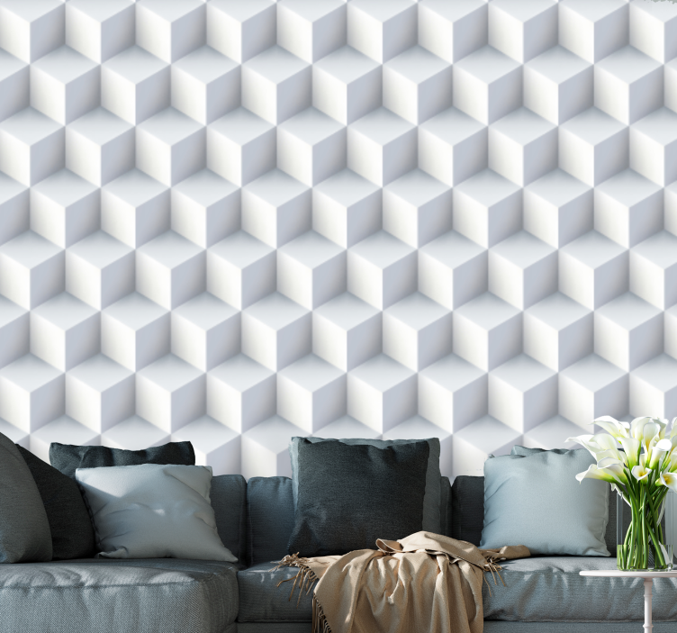 Wall mural 3d cube pattern design - TenStickers