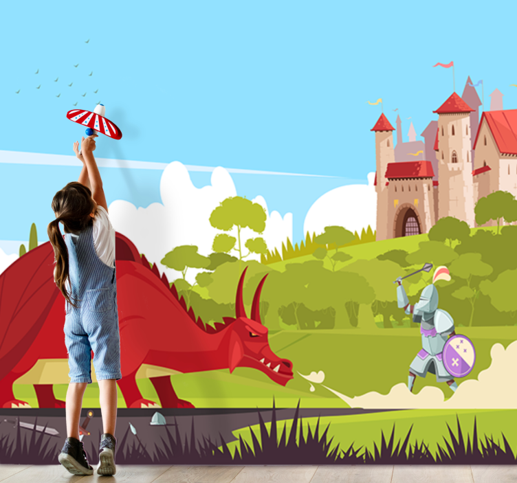 Wall mural fantasy dragon encounter - TenStickers