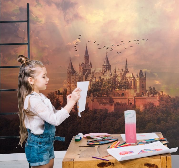 Wall mural fantasy majestic castle landscape - TenStickers