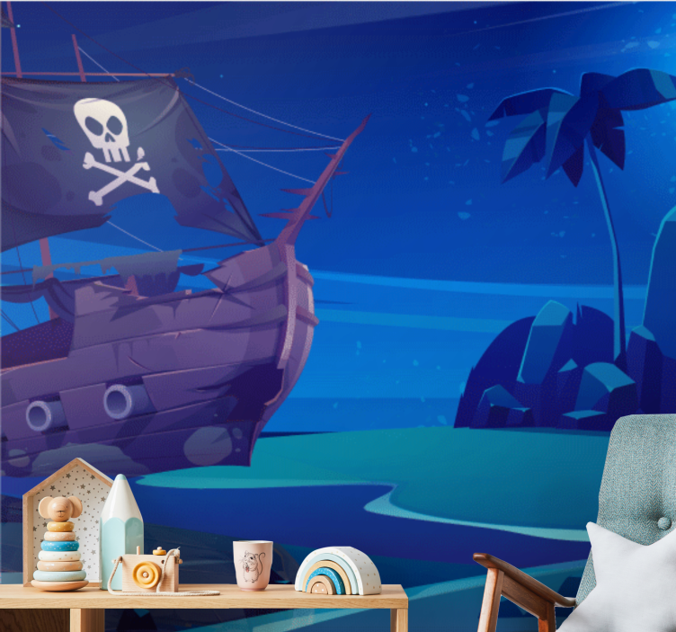 Wall mural fantasy pirate ship adventure - TenStickers