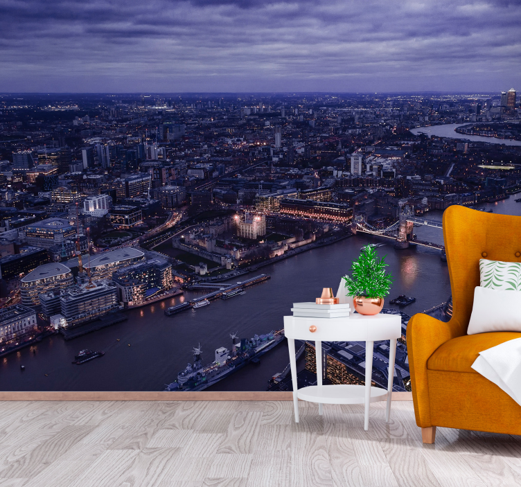 Wall mural london cityscape at night - TenStickers