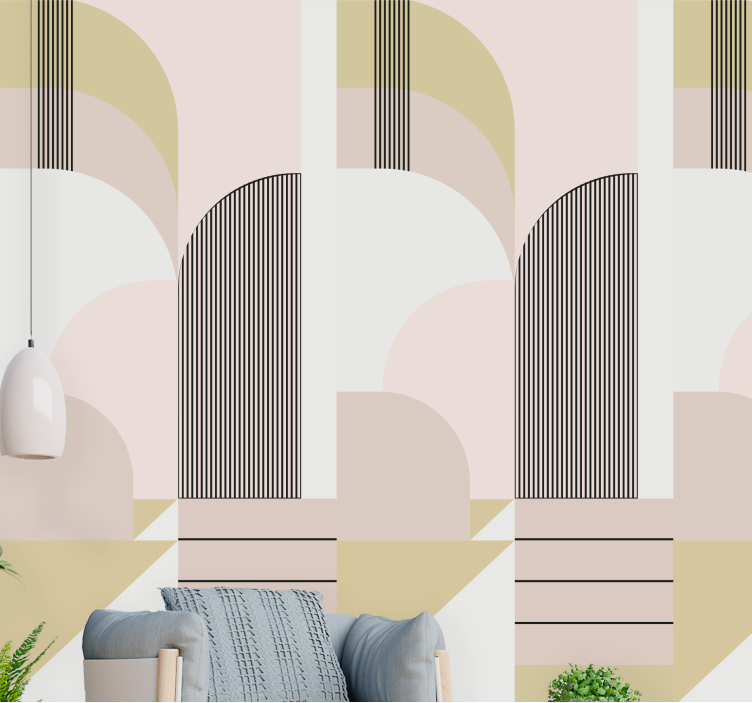 Wall mural modern geometric arch patterns - TenStickers