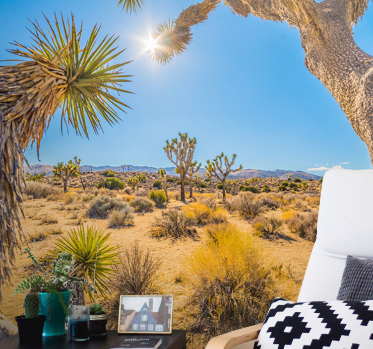 Wall mural mountain desert landscape oasis - TenStickers