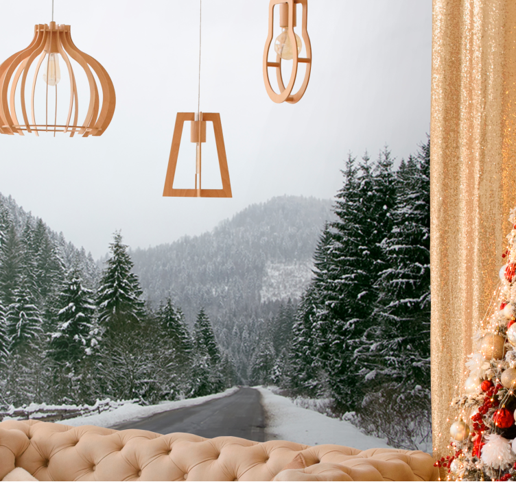 Wall mural mountain icy mountain landscape - TenStickers