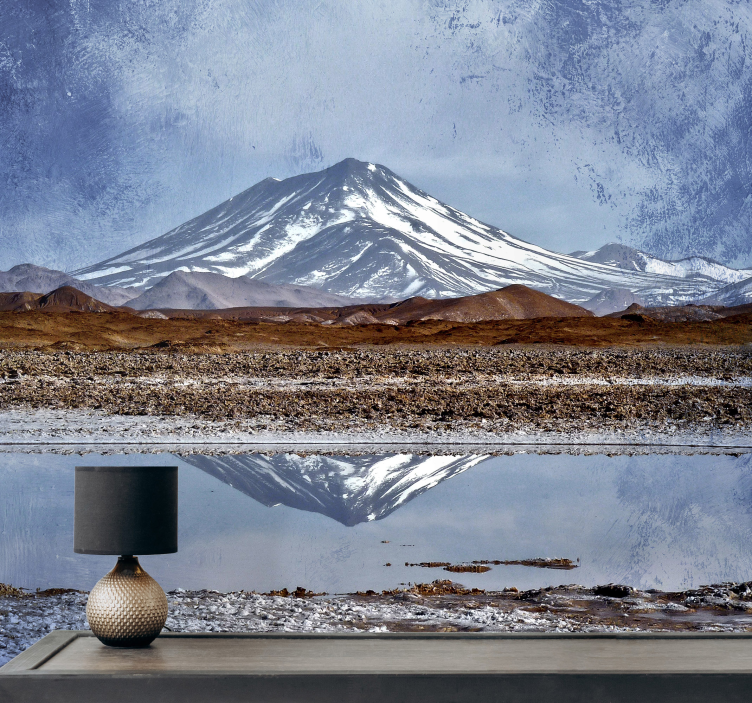 Wall mural mountain snowy mountain reflection - TenStickers