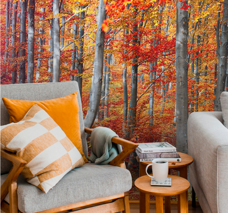 Wall mural nature autumn forest landscape - TenStickers