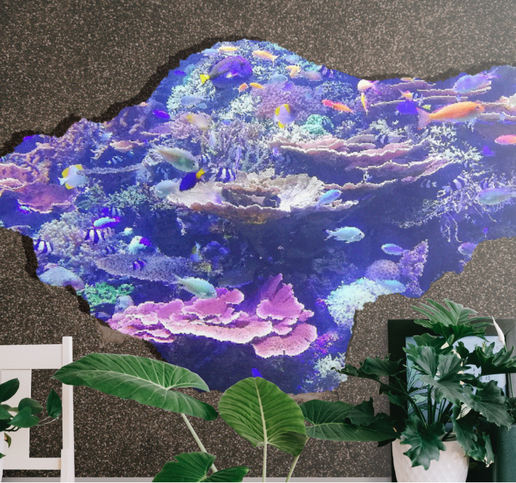 Wall mural nature beneath the waves coral scene - TenStickers