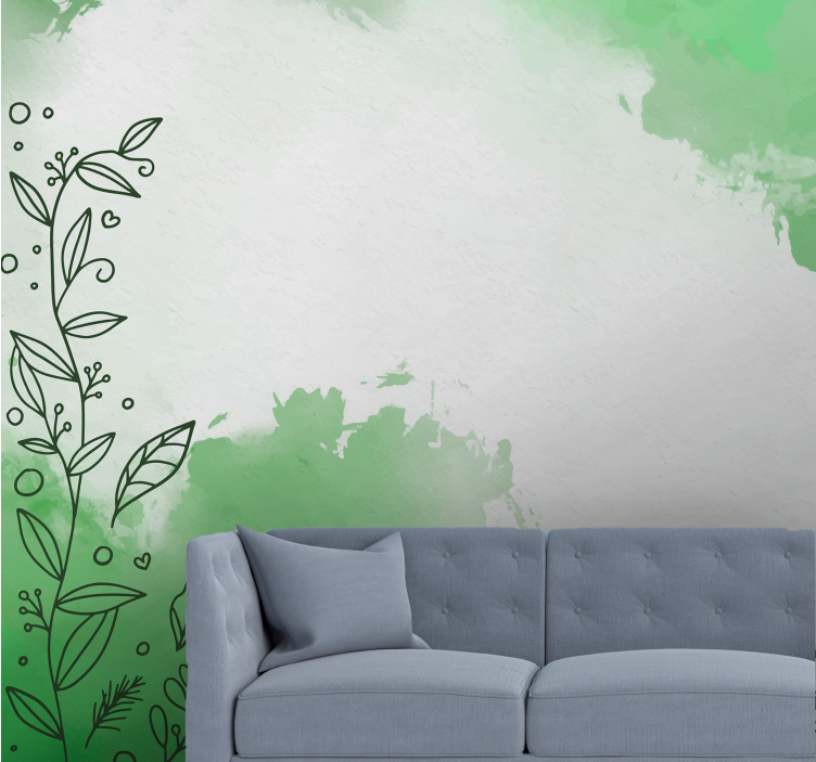 Wall mural nature botanical line drawing - TenStickers