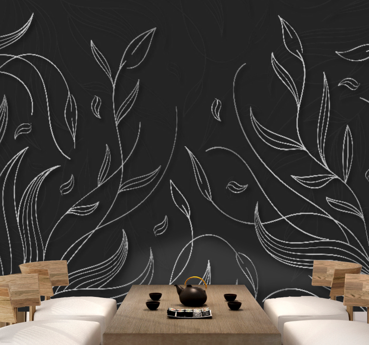 Wall mural nature elegant leaf designs - TenStickers