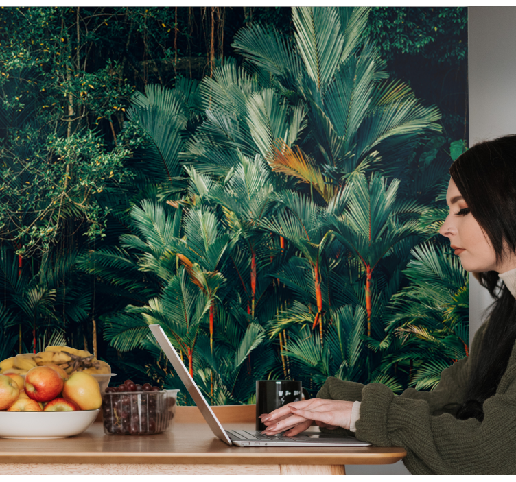 Wall mural nature exotic palm foliage design - TenStickers