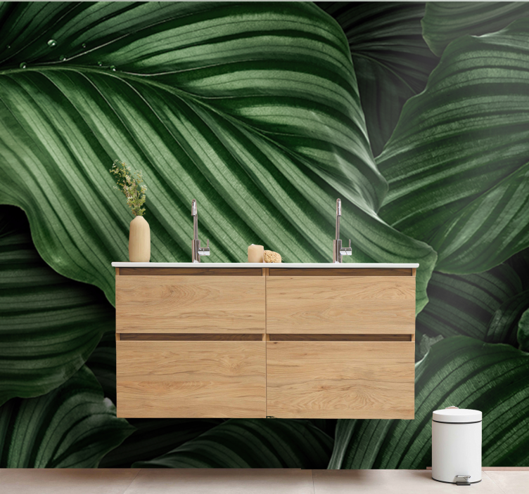 Wall mural nature lush green leaves - TenStickers