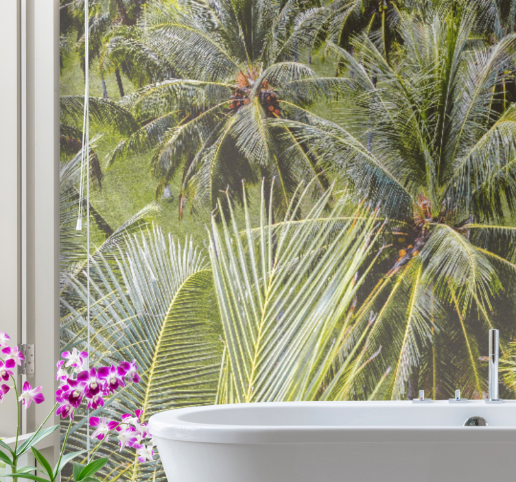 Wall mural nature lush palm leaves - TenStickers
