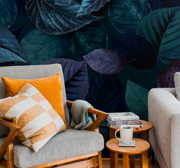 Wall mural nature soft leaf designs - TenStickers