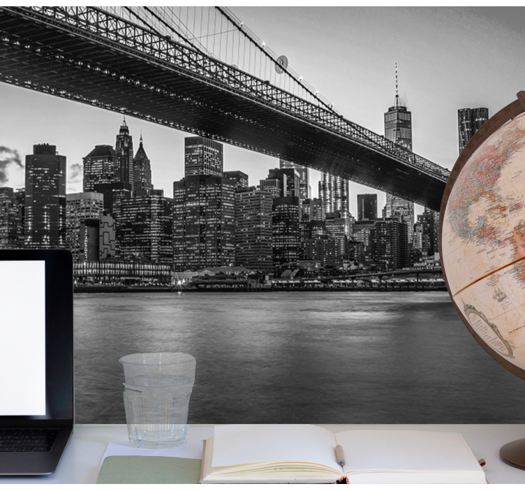 Wall mural new york brooklyn bridge cityscape - TenStickers