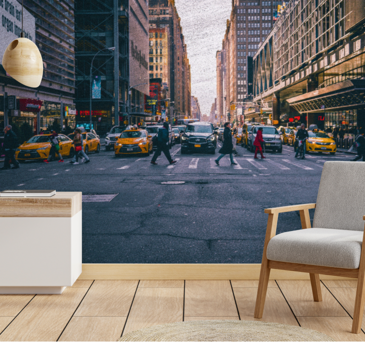 Wall mural new york busy new york street - TenStickers