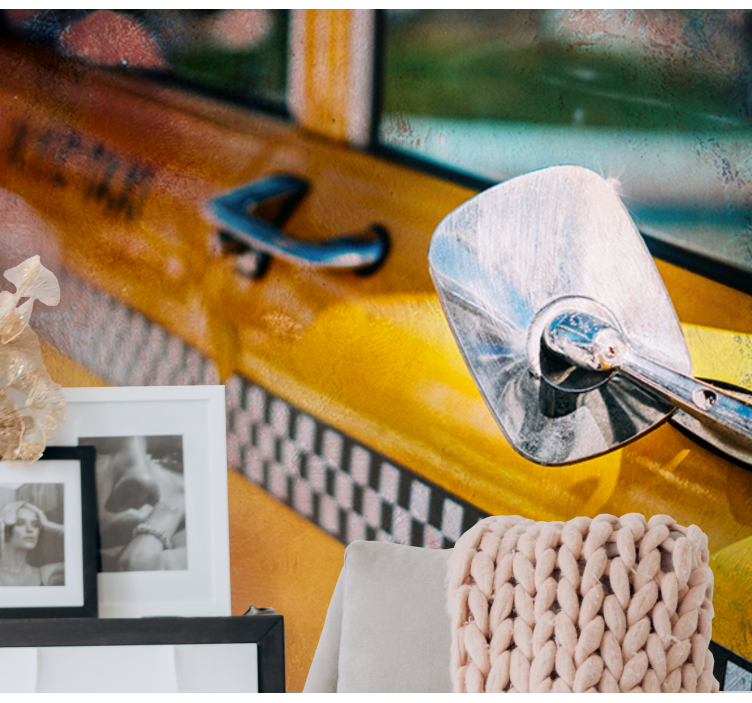 Wall mural new york iconic yellow taxi art - TenStickers