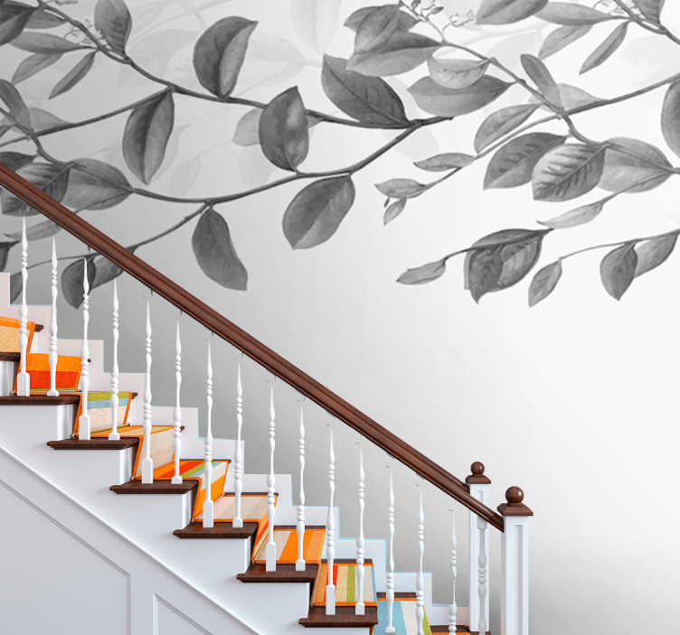 Wall mural trees with elegant leaf design - TenStickers