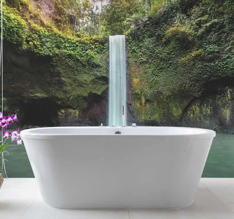 Wall mural waterfall serene waterfall retreat - TenStickers