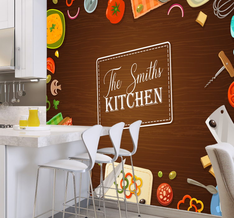 Warm Culinary Vibes wall mural kitchen - TenStickers
