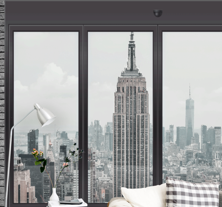 Window with Empire State city wall mural - TenStickers