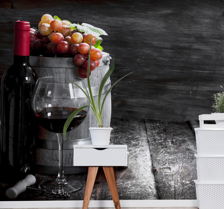 Wine and Grapes other wall mural - TenStickers