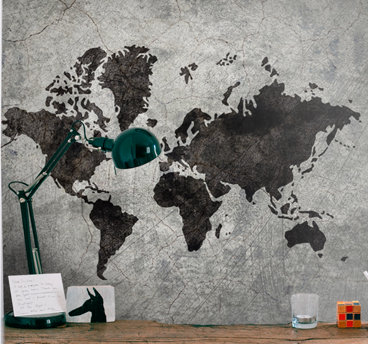 World map wallpaper world map silhouette - TenStickers