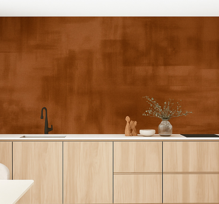 Worn copper patina wall mural kitchen - TenStickers