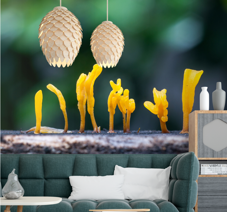 Yellow Fungus Growth wall mural nature - TenStickers